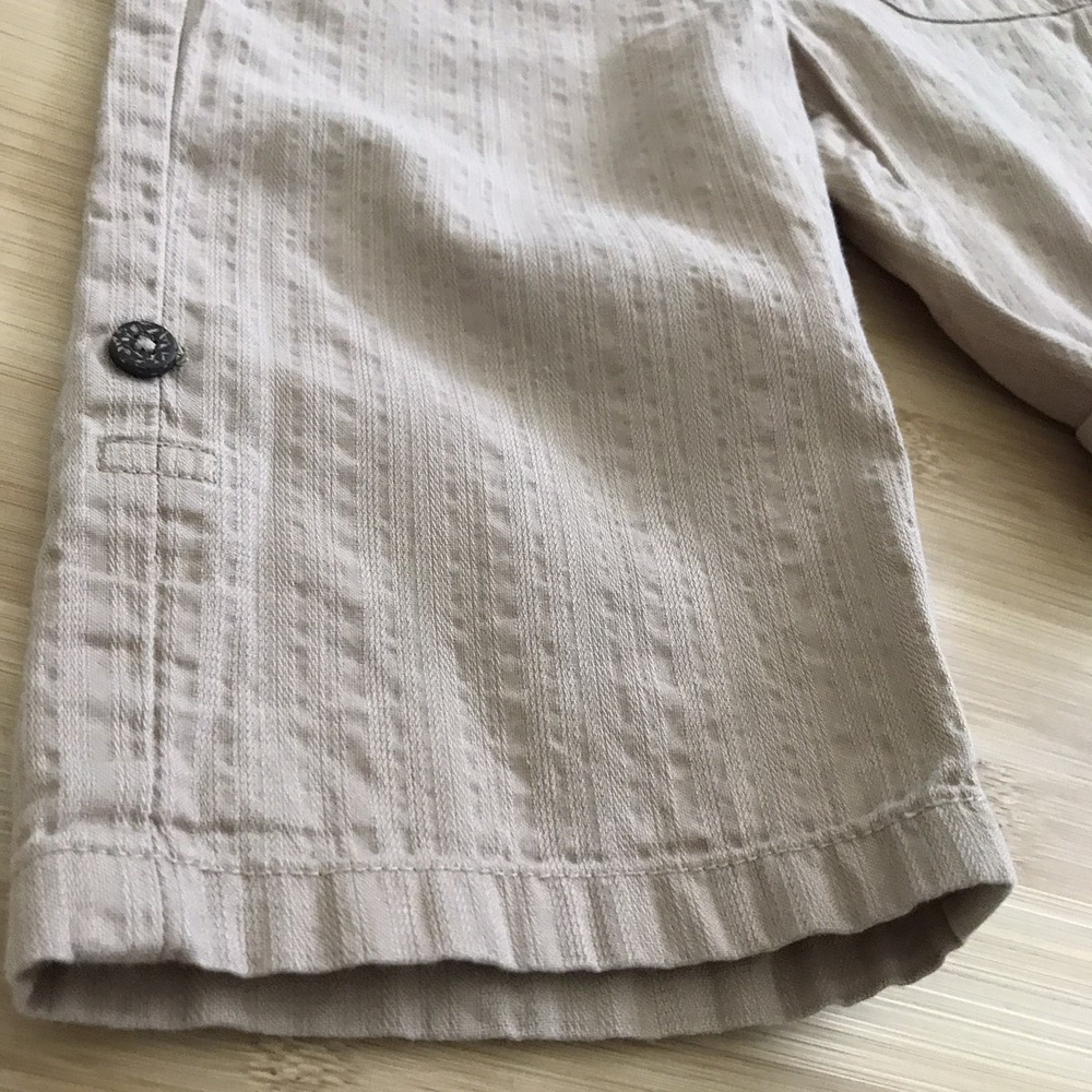 Janie and Jack Khaki Pull On Pants 6-12 Months Roll Tab Cuff Embroidered Monkey - Picture 5 of 16